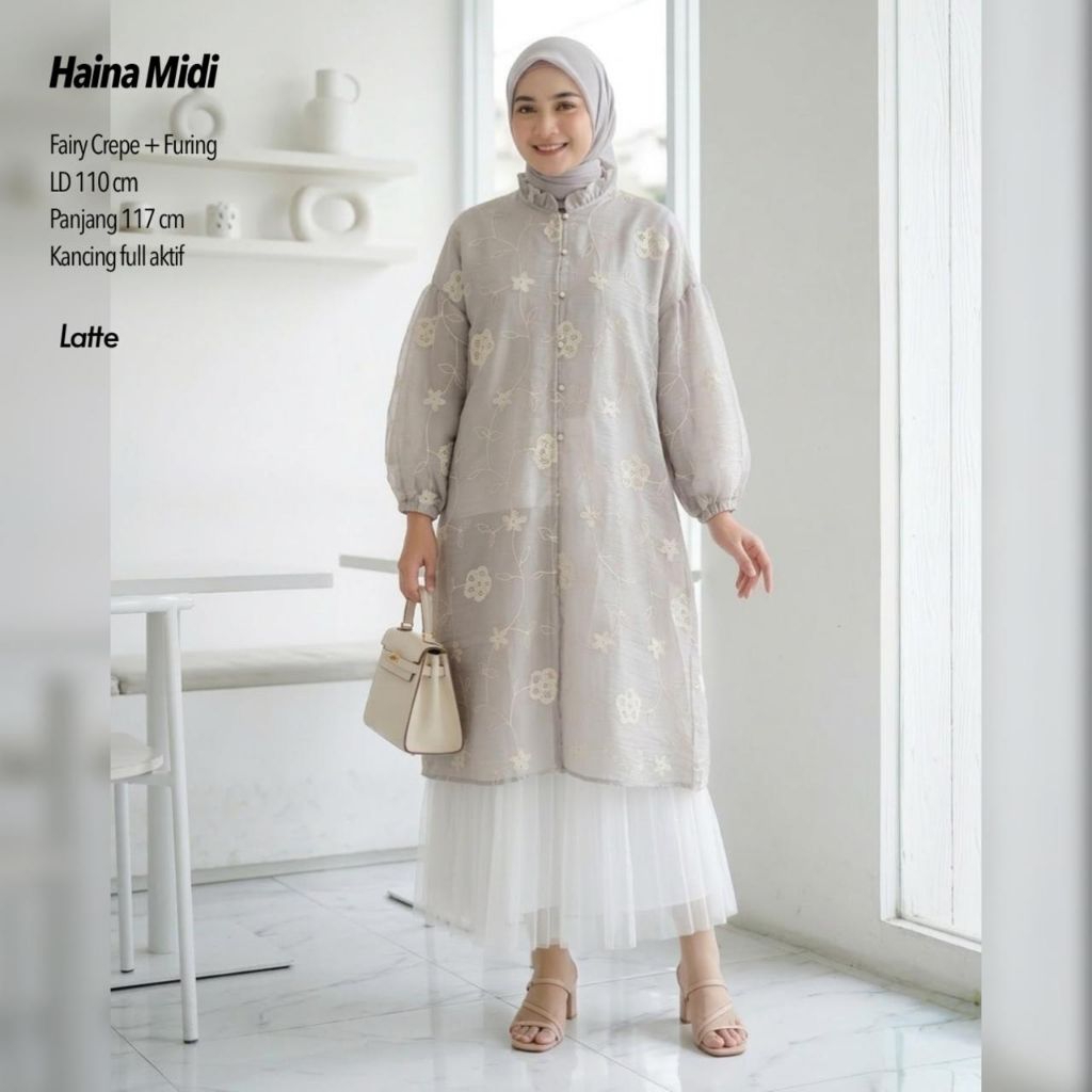 WELLA MIDI - HAINA MIDI BAHAN FAIRY CRAPE + FURING