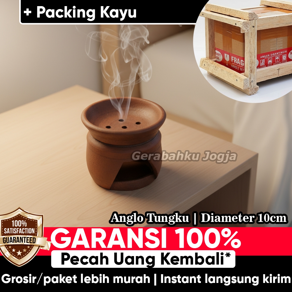 Gerabahku | Anglo Tungku Gerabah Aroma Terapi Bakar Ratus Dupa Bukhur Tanpa Tutup Tanah Liat