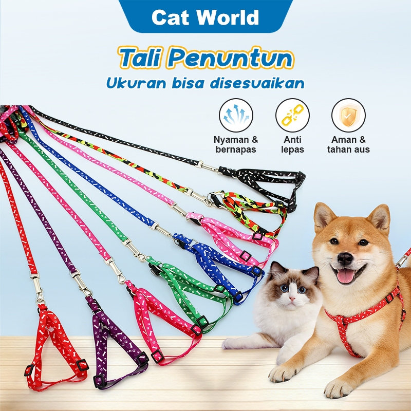 Tali kucing 120CM Tali kucing Untuk jalan Harness kucing Tali anak anjing