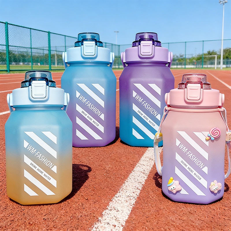 JUMBO GRATIS Motivasi Stiker Botol VIRAL KOREA GEMOY 1500ml 1.5L Air Minum Rainbow Gradasi Pelangi 1
