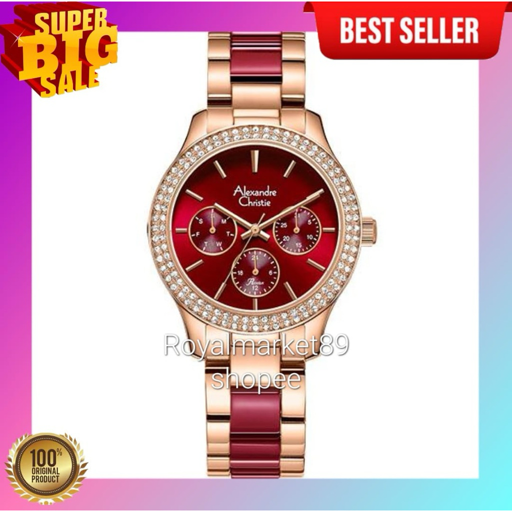 [WARNA LAIN GESER FOTONYA] ORI JAM TANGAN WANITA ALEXANDRE CHRISTIE MURAH RANTAI STAINLESS STEEL COM