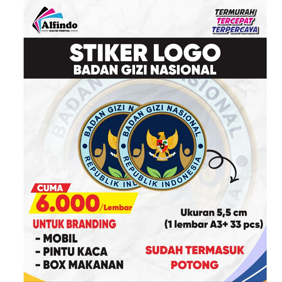 STIKER LOGO BGN/BADAN GIZI NASIONAL/STIKER SPPG