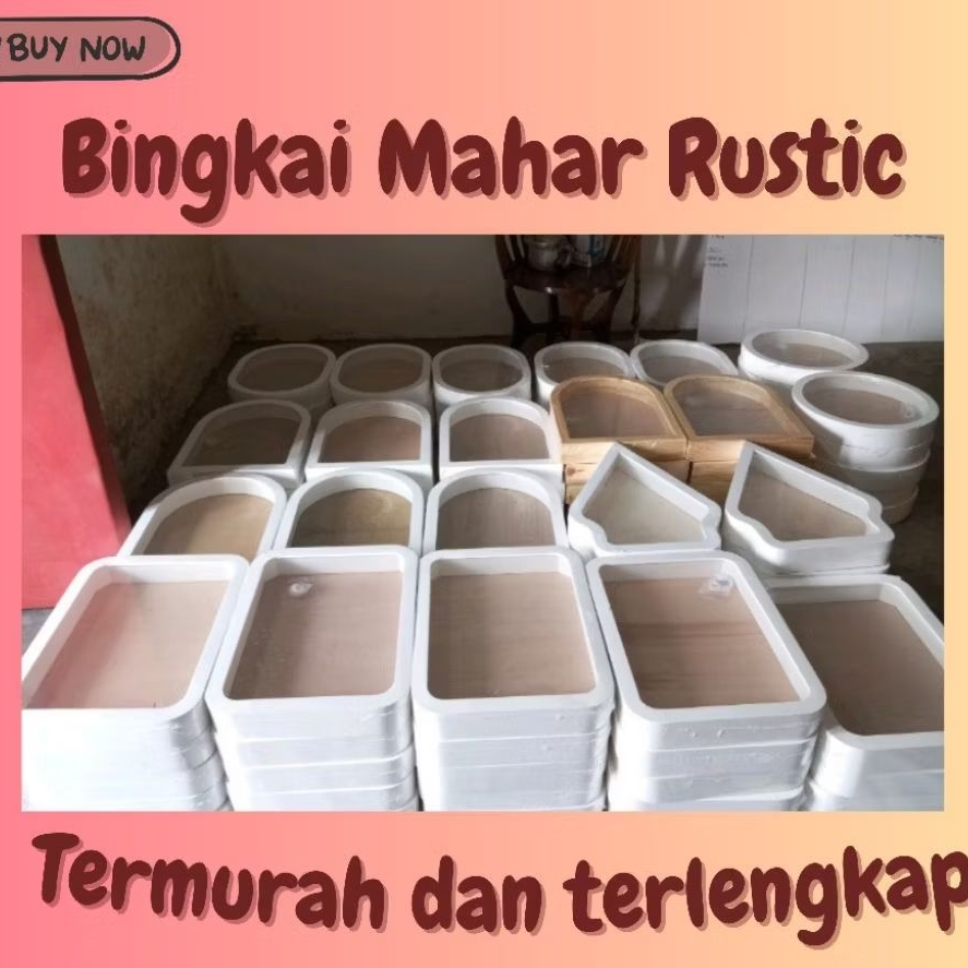 BINGKAI MAHAR RUSTIC | BINGKAI MAHAR FULL PUTIH RUSTIC