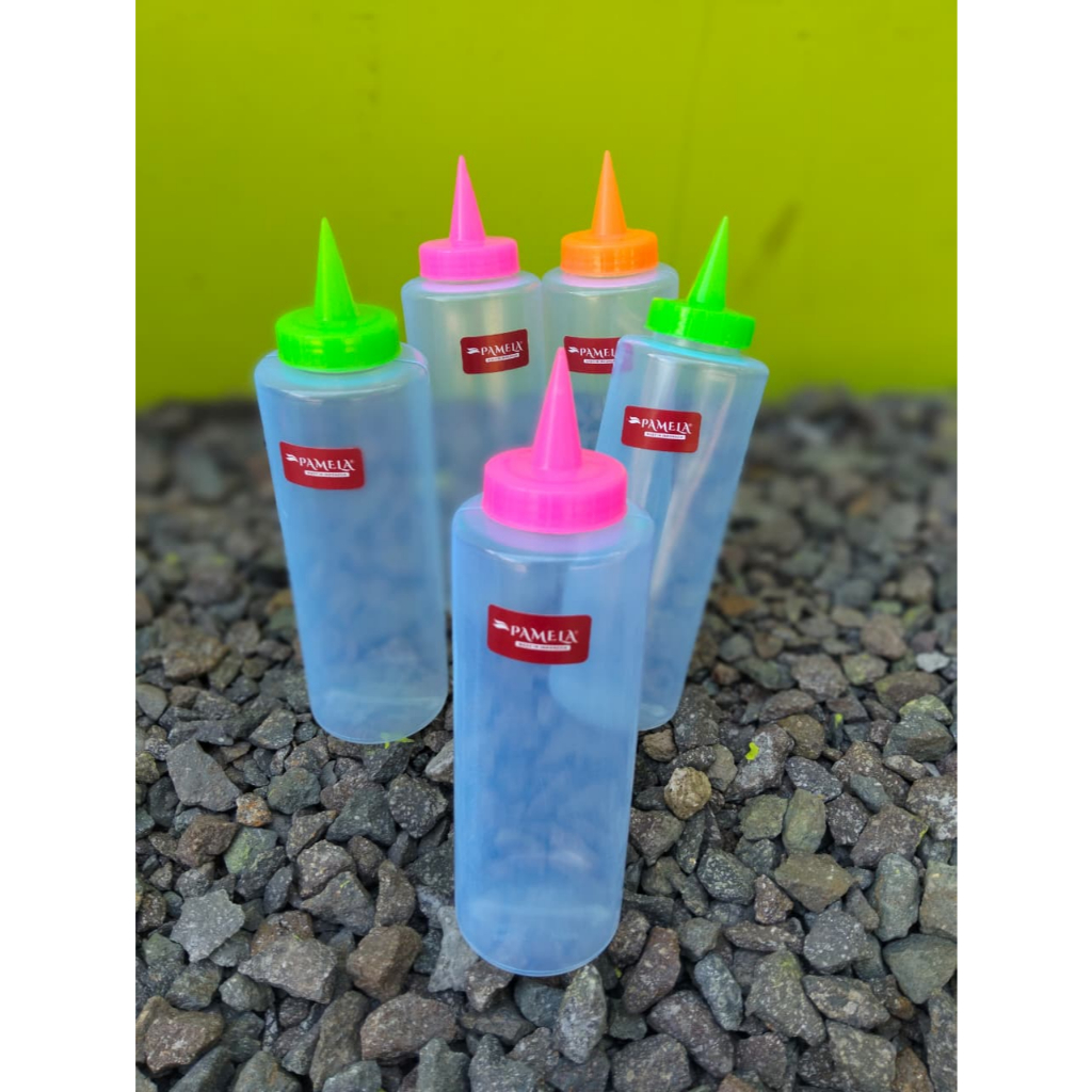 3pcs Botol Mayonaise Tutup Lancip 450ml Botol Kecap Saus Botol Bumbu Lancip