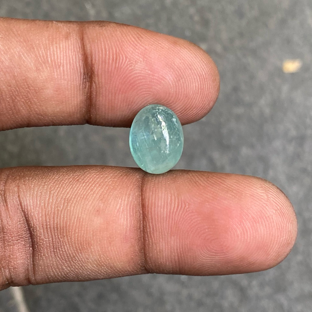 Batu Zamrud Colombia Cabochon Natural Nigerian Emerald Jamrud CT 6.20 Dim 12x9.5x7