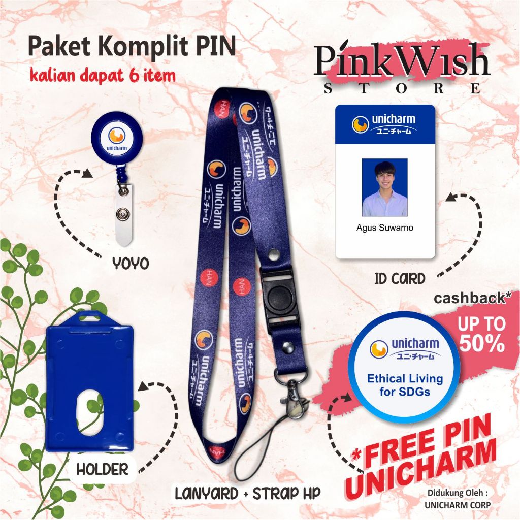 Lanyard UNICHARM / Tali idcard UNICHARM [READY STOCK] Termurah