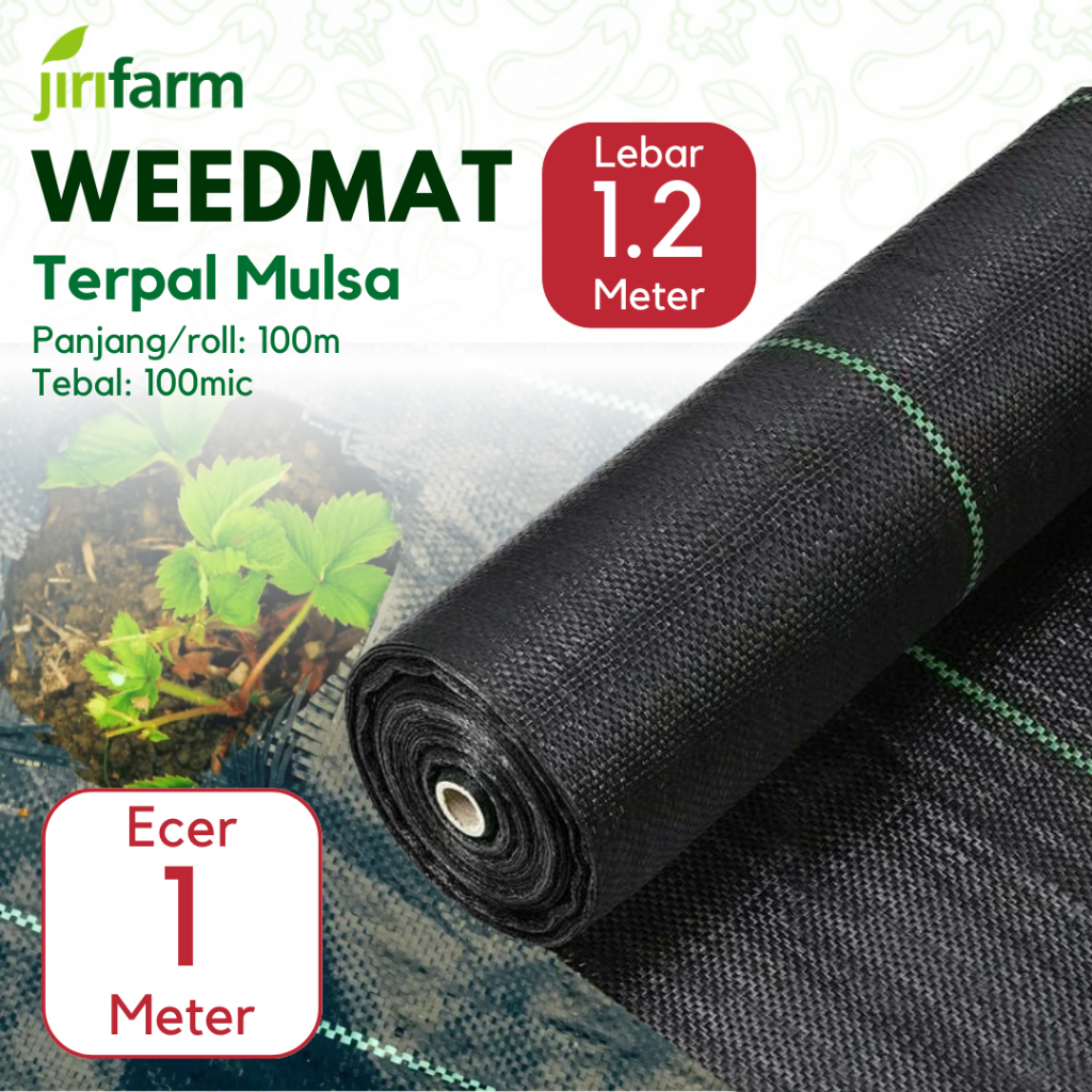 JIRIFARM - Mulsa Weedmat Control Lebar 1.2 Meter Terpal Green House Meteran Woven Fabric Anti UV