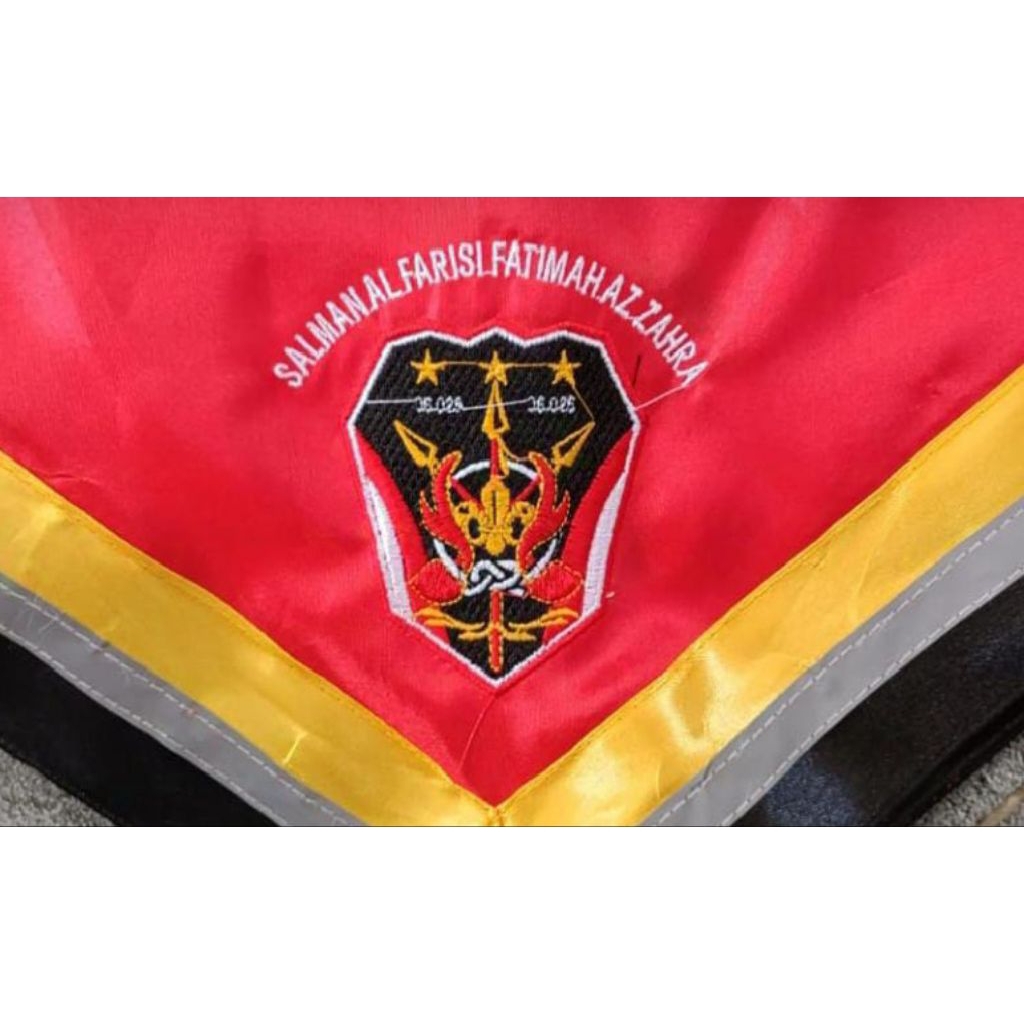SCRAF PRAMUKA CUSTOM KOMBINASI LIST NYALA & LOGO BORDIR