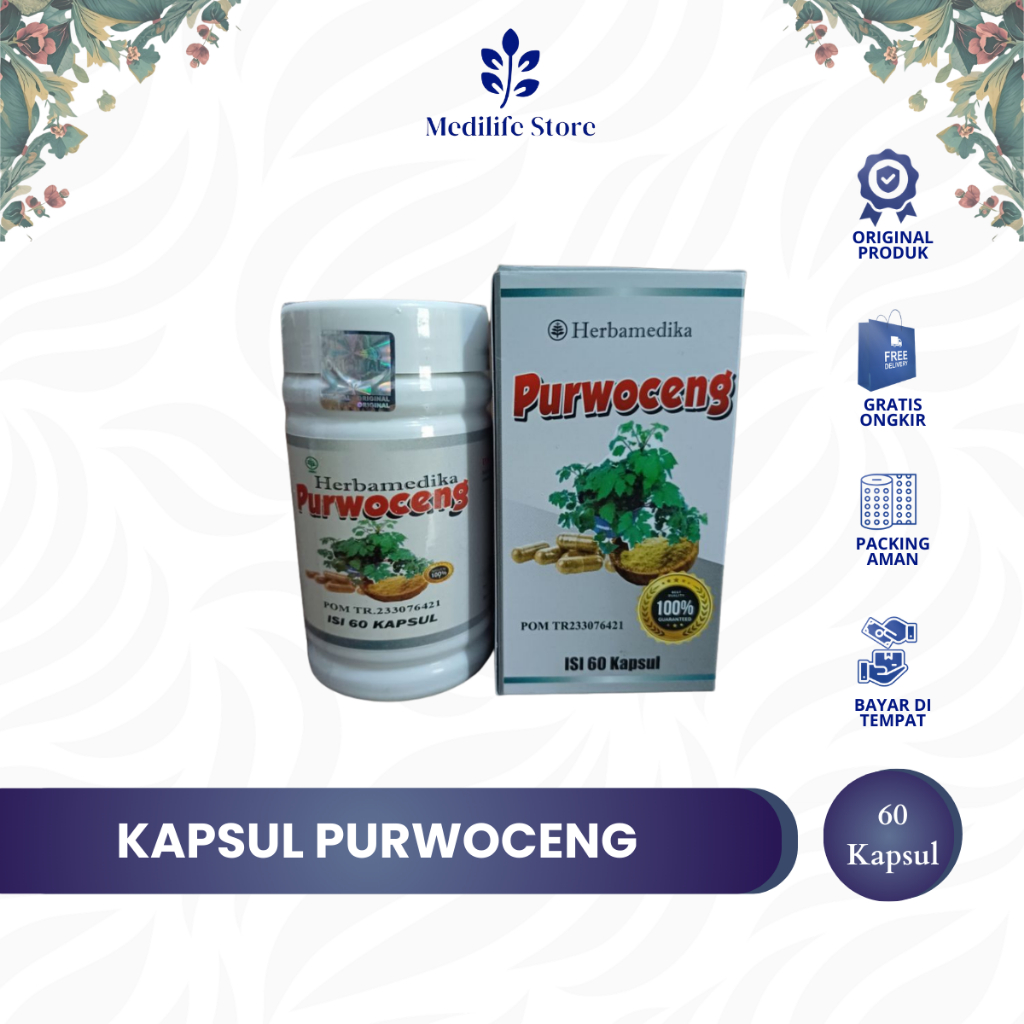 KAPSUL HERBAL PURWOCENG HERBAMEDIKA / ISI 60 Kapsul / 100% ORIGINAL