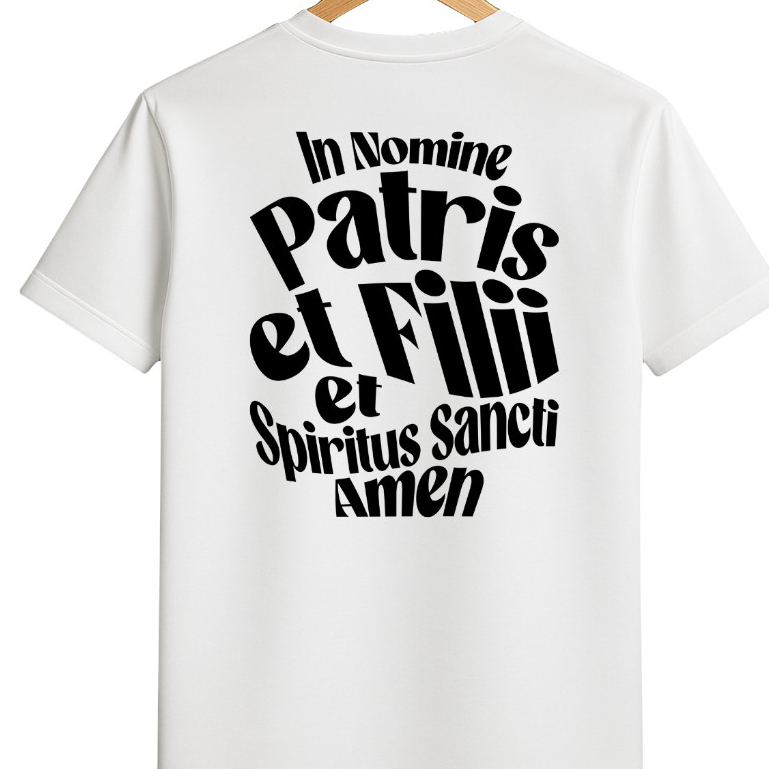 IN NOMINE PATRIS ET FILII ET SPIRITUS SANCTI - Kaos Rohani - Katun Premium 100% - Sangat Nyaman
