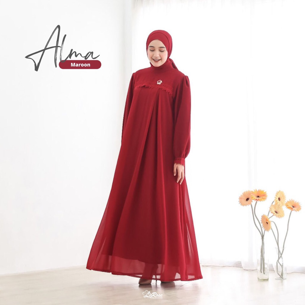 Larose moslem - gamis kekinian outfit syari