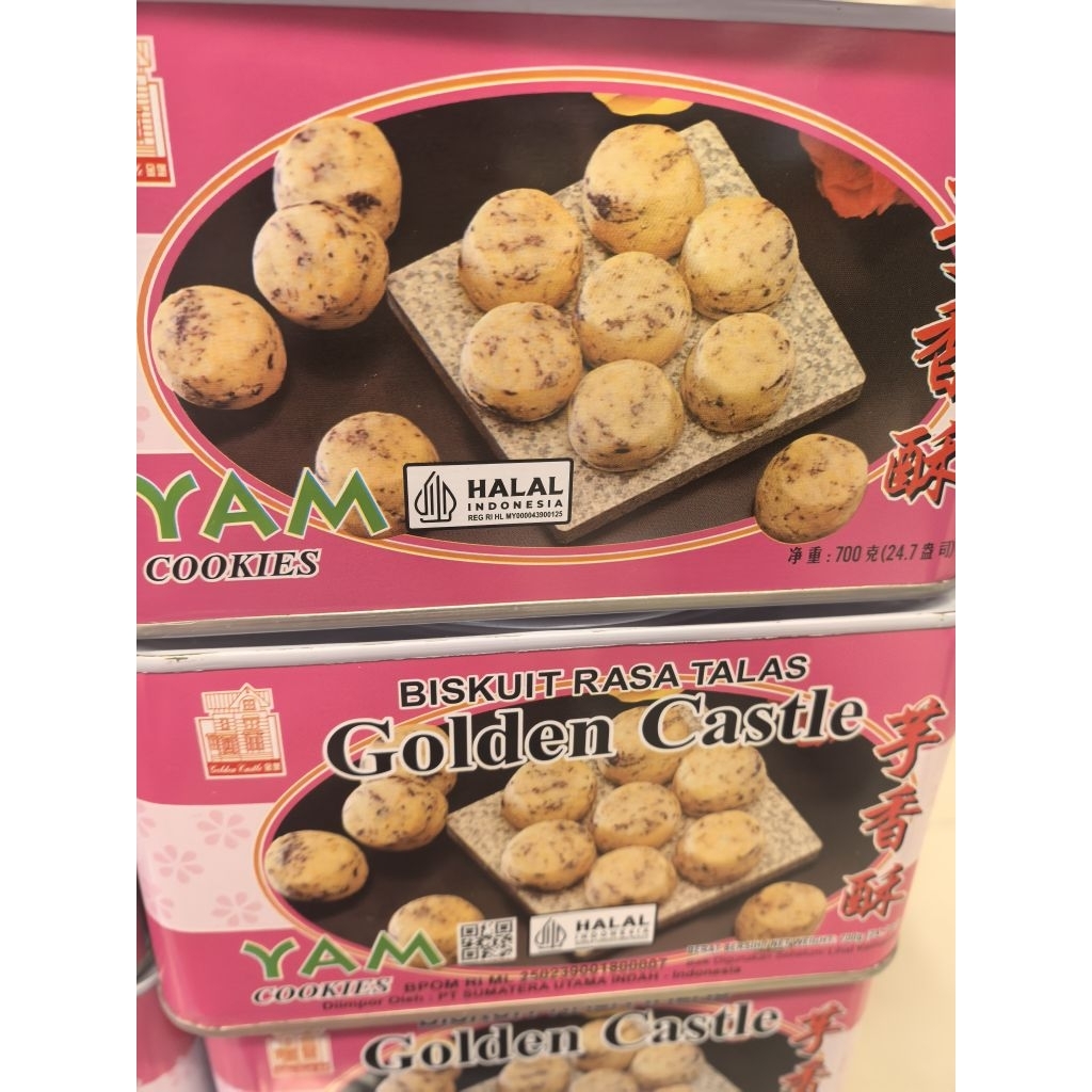 GOLDEN CASTLE YAM COOKIES. BISKUIT TALAS COOKIES. KELADI COOKIES. BISKUIT KELADI. KUE TALAS COOKIES.
