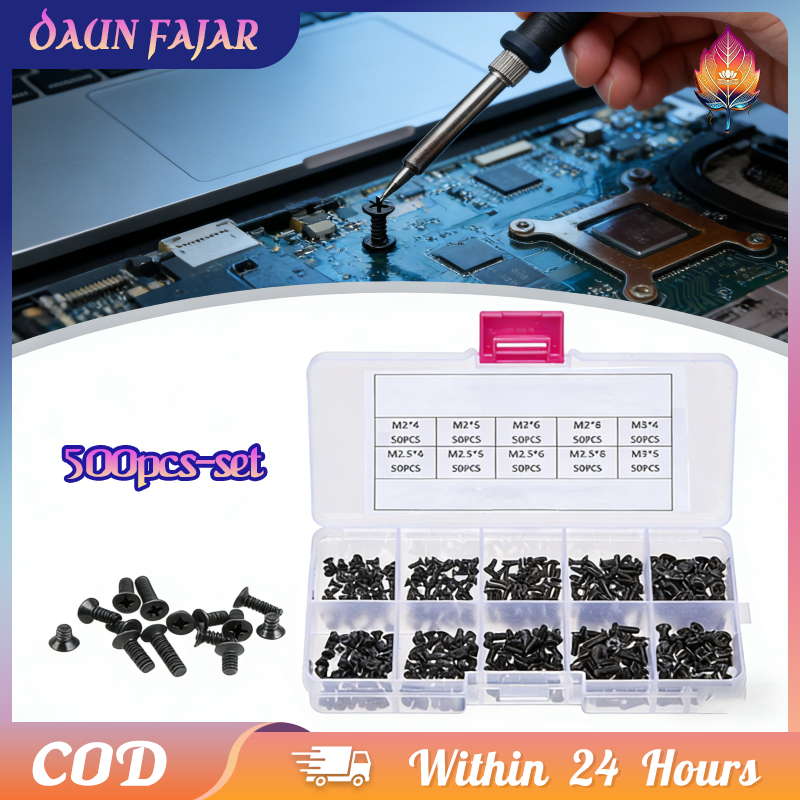 500pcs Baut Laptop Set Universal Mur Sekrup Asus Acer Untuk Service Dan Rakit PC -M2/M2.5/M3