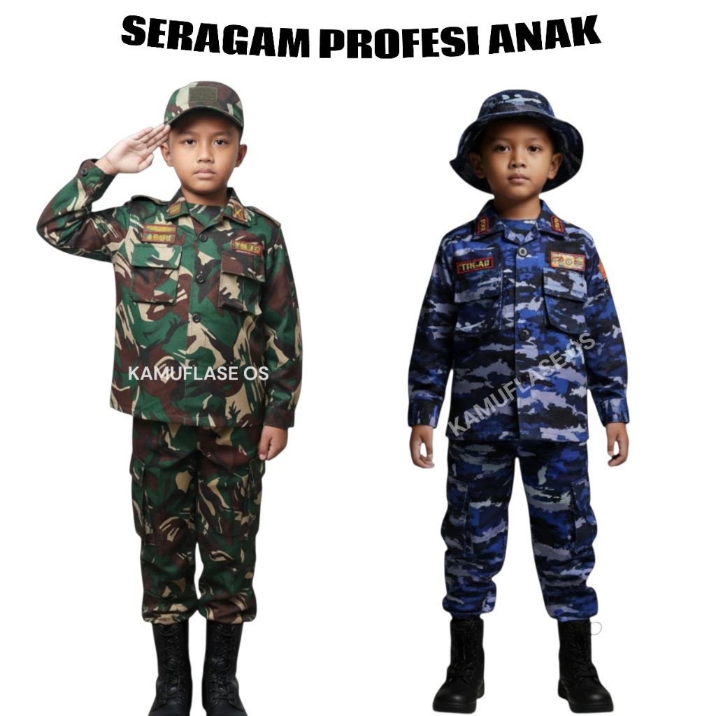 Seragam TNI ANAK setelan PDL anak loreng profesi TNI cilik