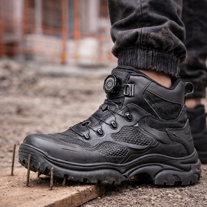 Sepatu Safety Shoes Boots Pria SI20 Anti Paku Steel Toe Sepatu Kerja Proyek Sol Kuat Anti Licin