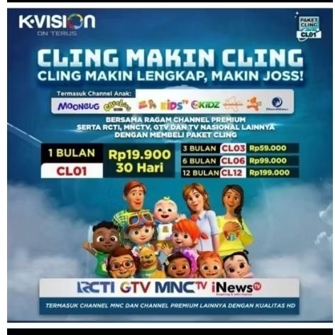 paket cling 6 bulan k-vision tv lokal