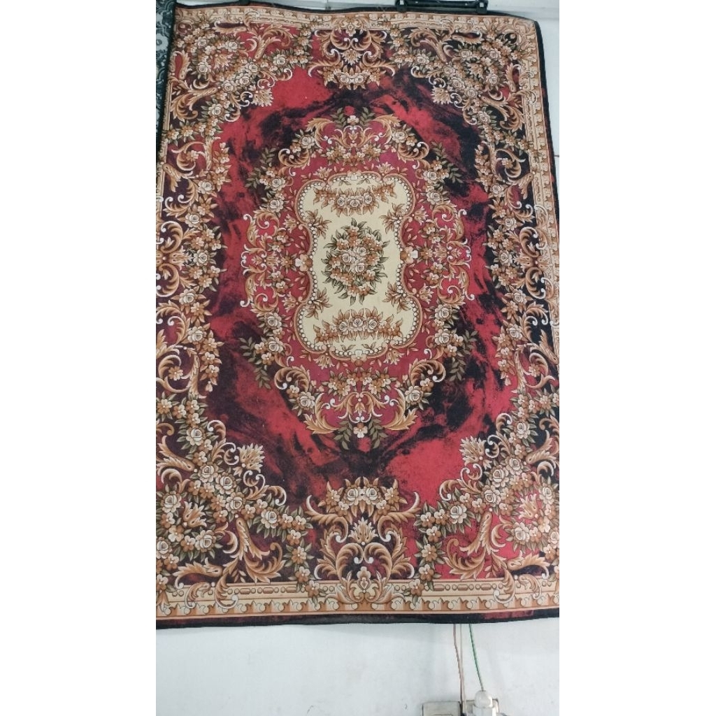 karpet murah PROMO permadani modern 3D Malaysia semi turki bahan Beludru velvet anti geser anti slip