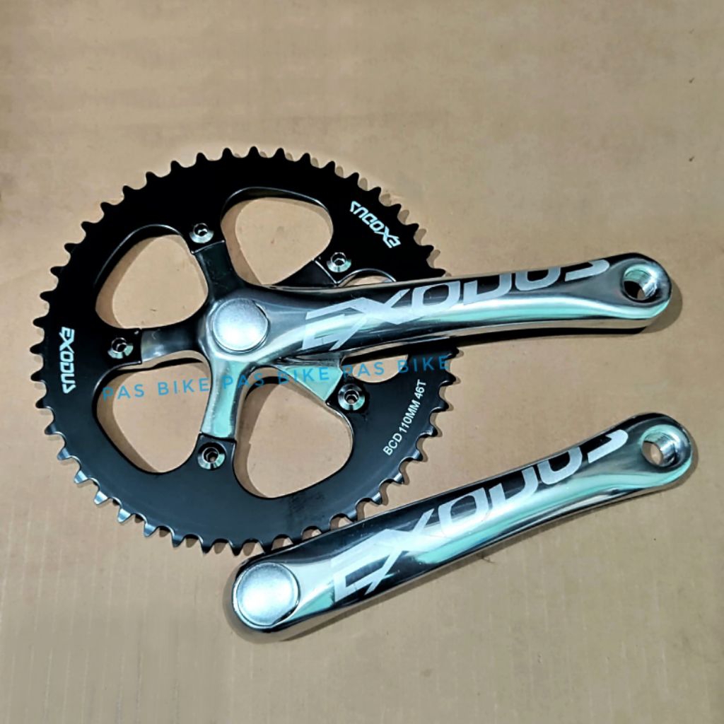 Crank Fixie 48T - 46T - 44T Exodus Alloy Jenis BB Kotak