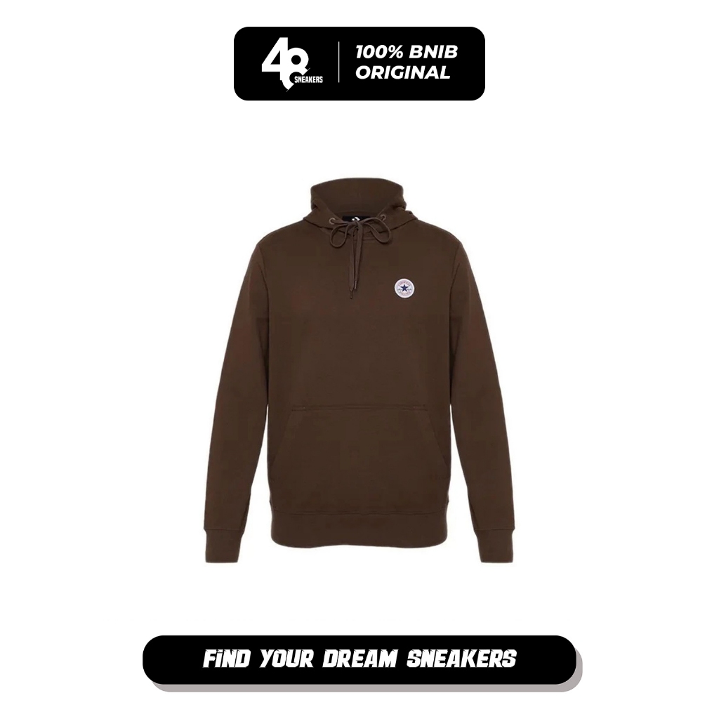 Jaket Pria Hoodie Converse Go To Chuck Taylor Patch Full Zip Bear Nap Brown (CONMJ5114202700) Origin