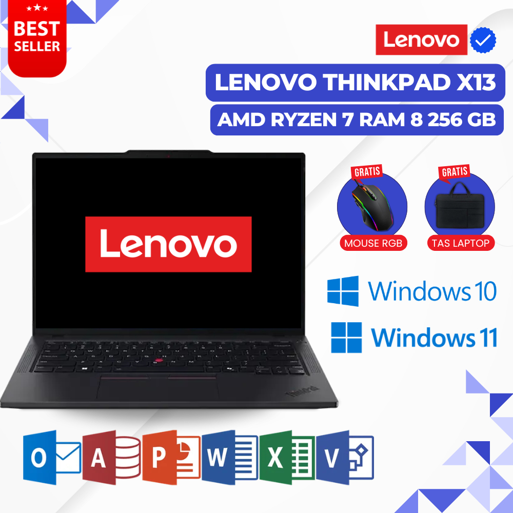 Laptop Lenovo Thinkpad X13 Ryzen 5 Ram 8/256GB - Laptop Thinkpad Second Murah