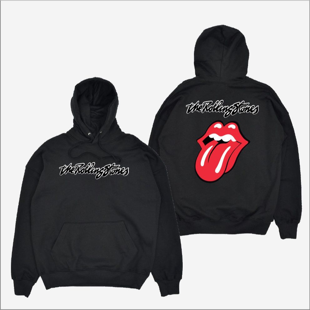 Kaligane Hoodie The Rolling Stones Music Sweater Pullover Unisex Hitam
