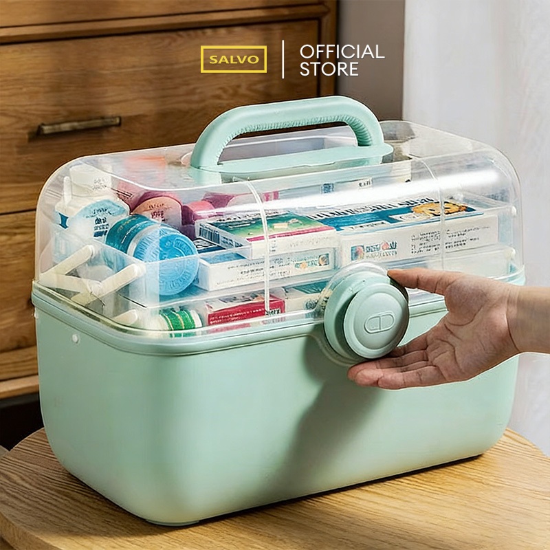 SALVO Box Farmasi Kotak Obat Penyimpanan Box Obat