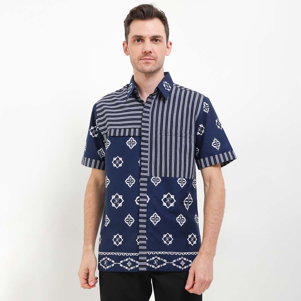 Rianty Batik Premium Pria Kemeja Pendek Furing Iswara Iskara Lurik Garutan