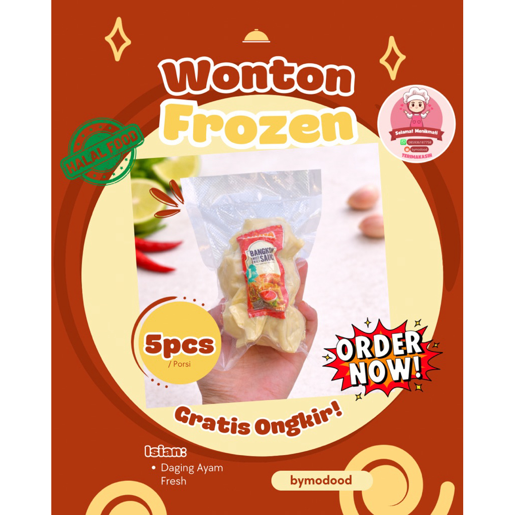 Wonton ayam|Pangsit isi ayam|Pangsit ayam|Wonton chili oil|Wonton saos bangkok|Pangsit isi ayam chil