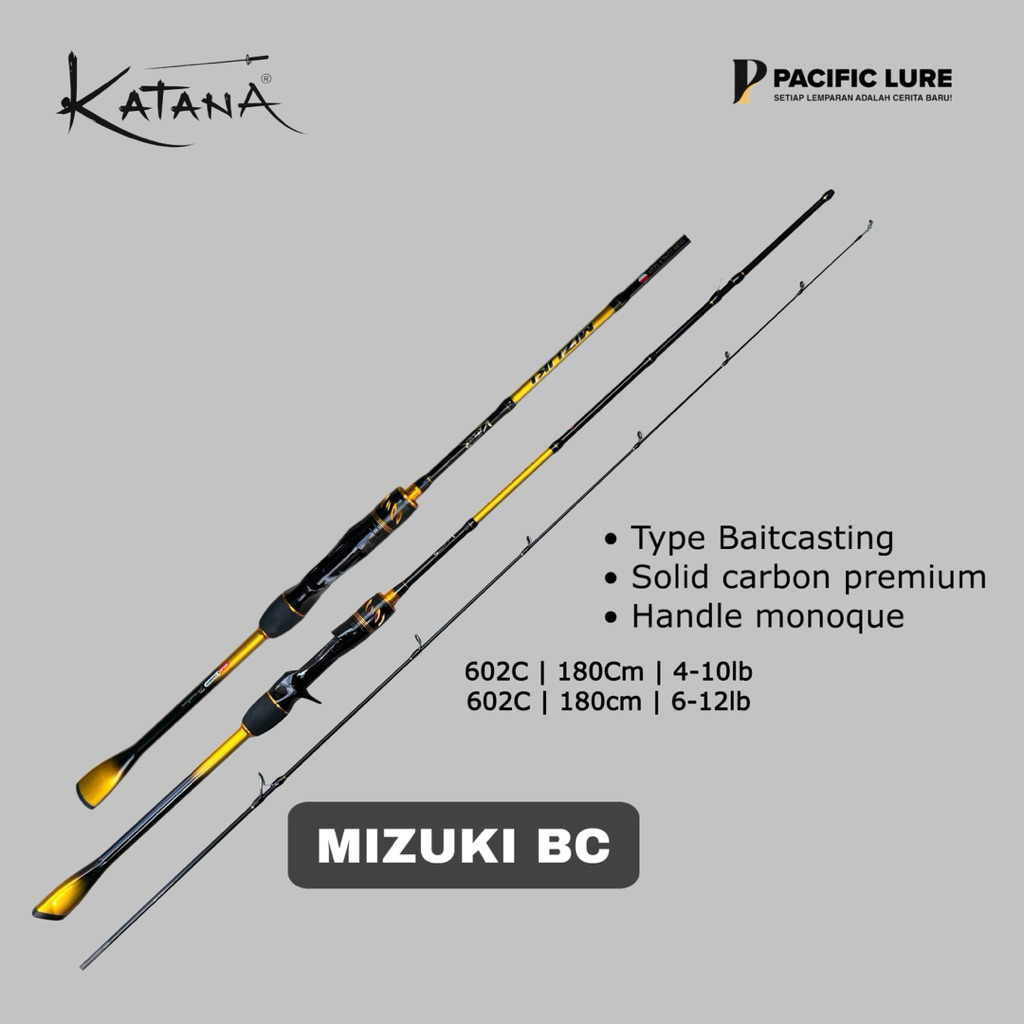 Joran katana Mizuki BC 602C 4-10lb 6-12lb Power solid carbon