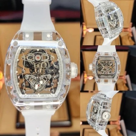 JAM PRIA RM56-02 SAPPHIRE TRANSPARANT CASE TURBILLON 44MM WHITE RUBBER STRAP LIMITED
