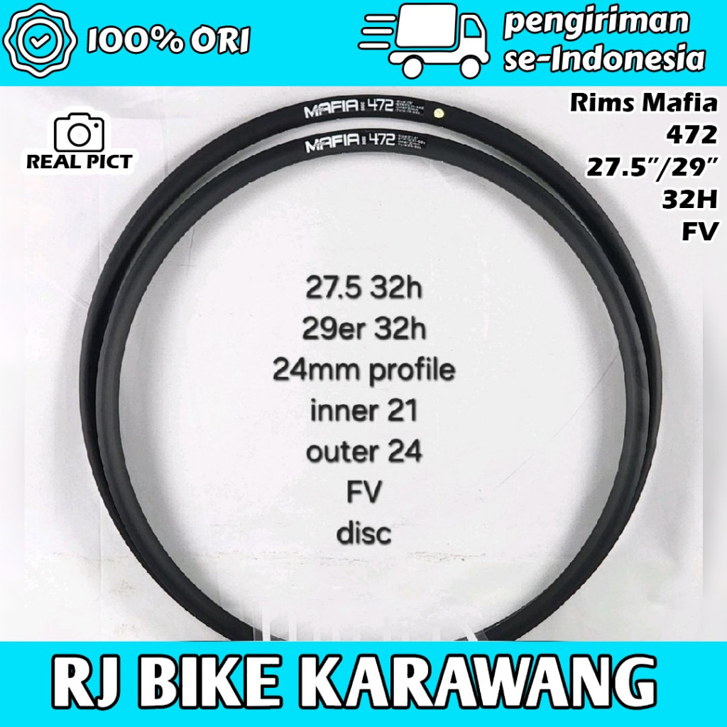 Velg Mafia 472 27.5 / 29er Disc 32H Profile 24mm FV SUPER RINGAN