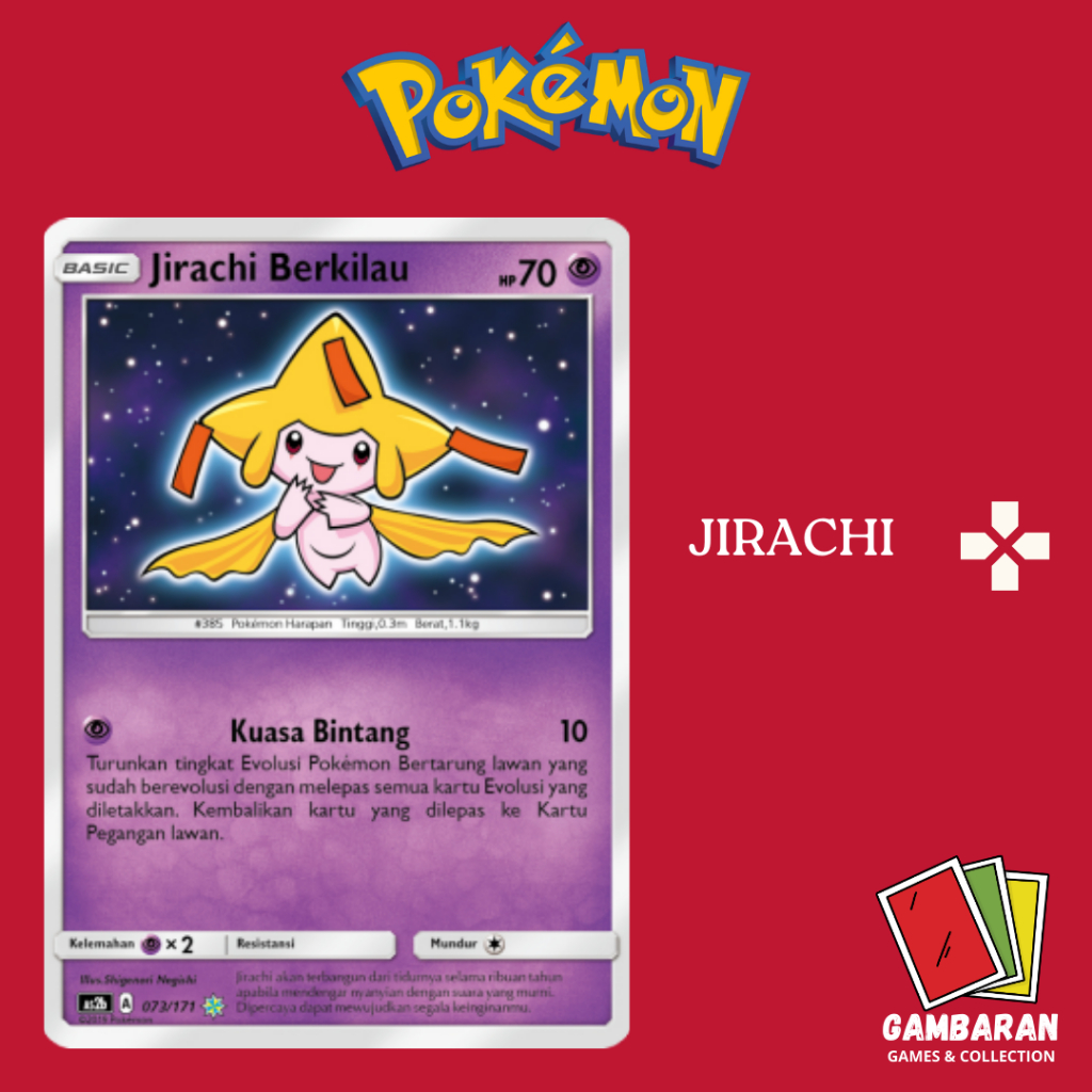 Jirachi Berkilau 0732/171 As2b Kartu Pokemon Indonesia TCG