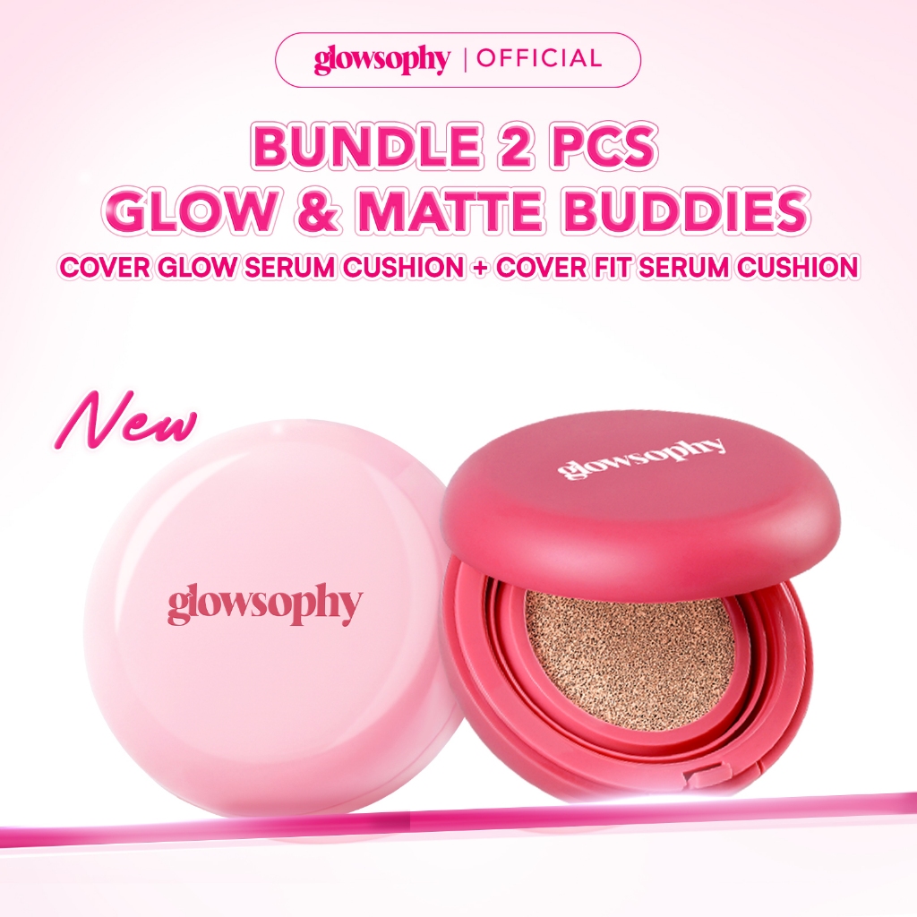 Glowsophy Bundle 2in1 Cover Duo Radiance Set Cover Glow + Cover Fit Serum Cushion Long Lasting All D