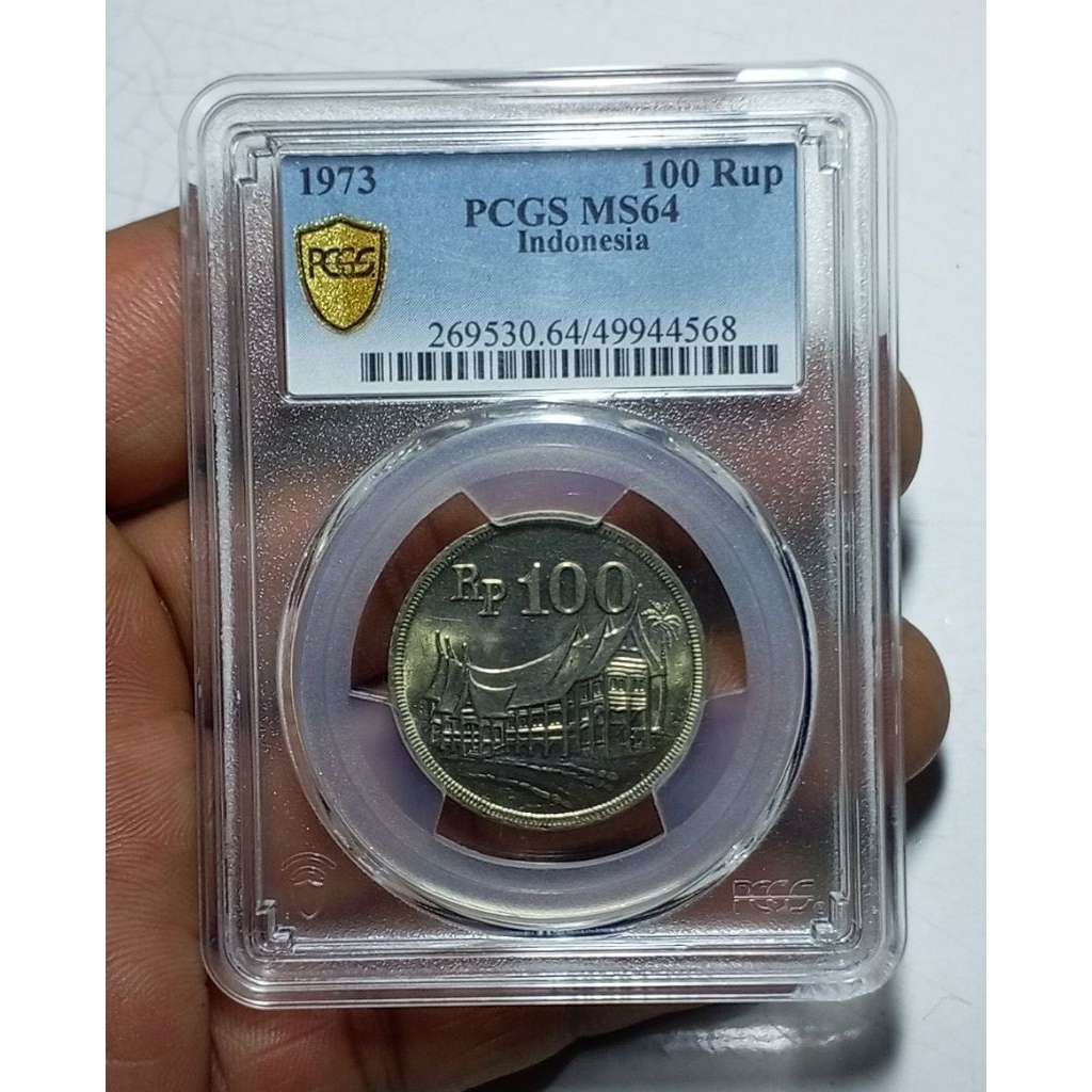 Koin Indonesia  100 Rup 1973 PCGS MS64