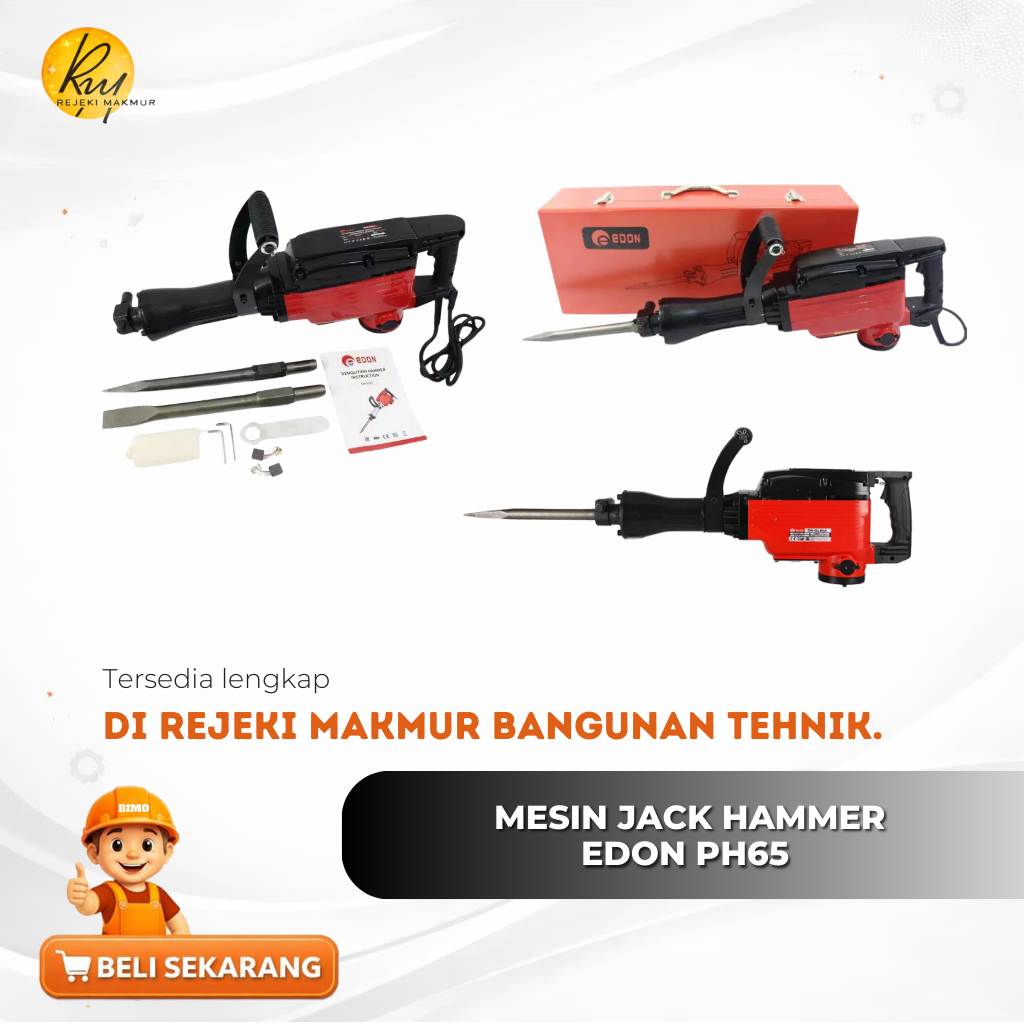 MESIN JACK HAMMER DRILL PH65 EDON ED6-6513 BOR BOBOK BETON BOBOK JALAN EDON PH65