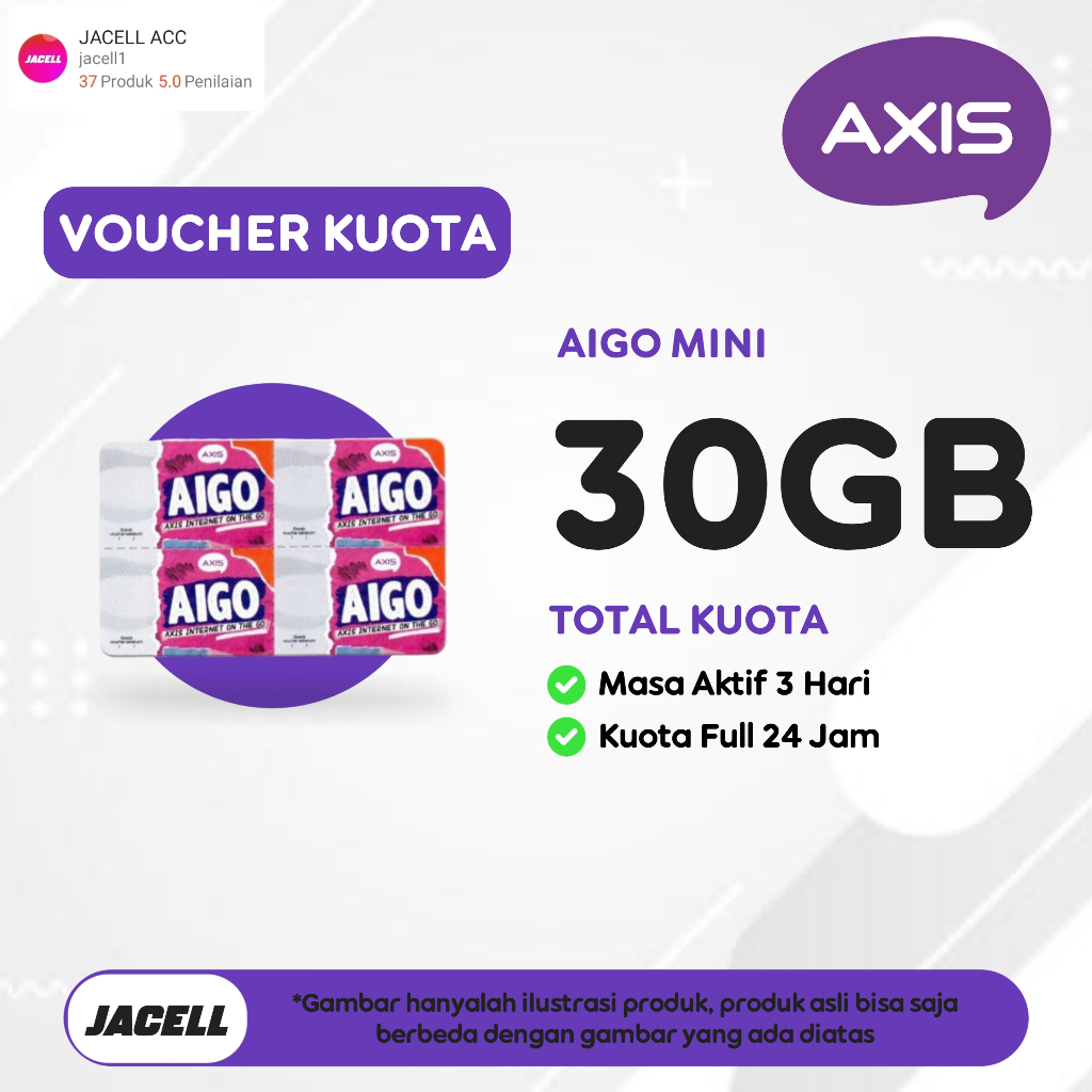 VOUCHER AXIS 30GB 3 HARI VOUCHER DATA