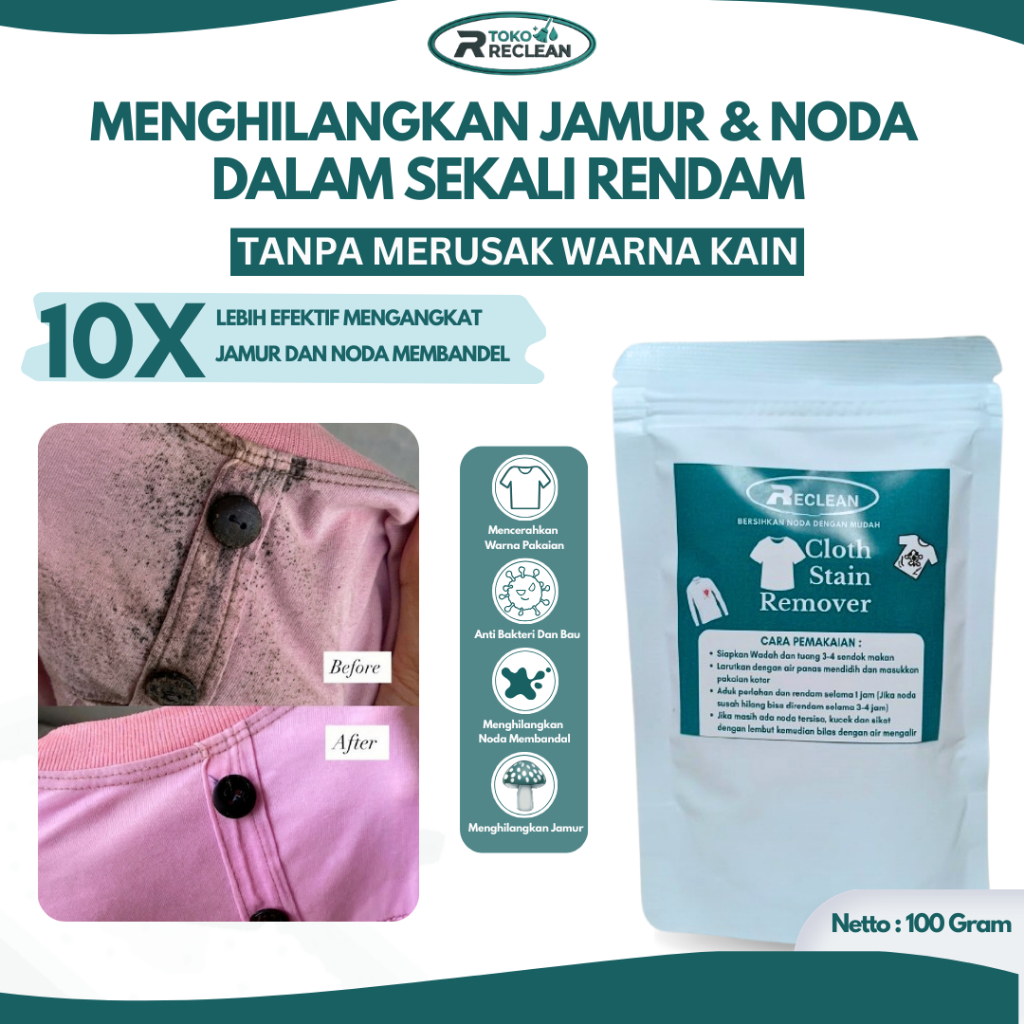 TOKO RECLEAN - Pembersih Jamur Pakaian & Noda Bandel - 100g