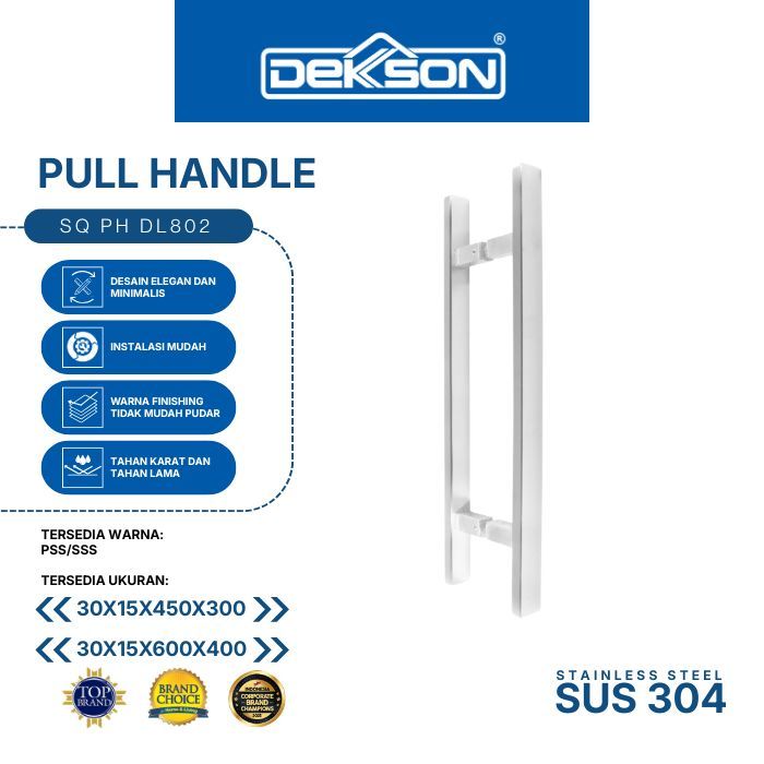 DEKKSON Pull Handle Gagang Pintu Tarik SQ PH DL802 SUS 304