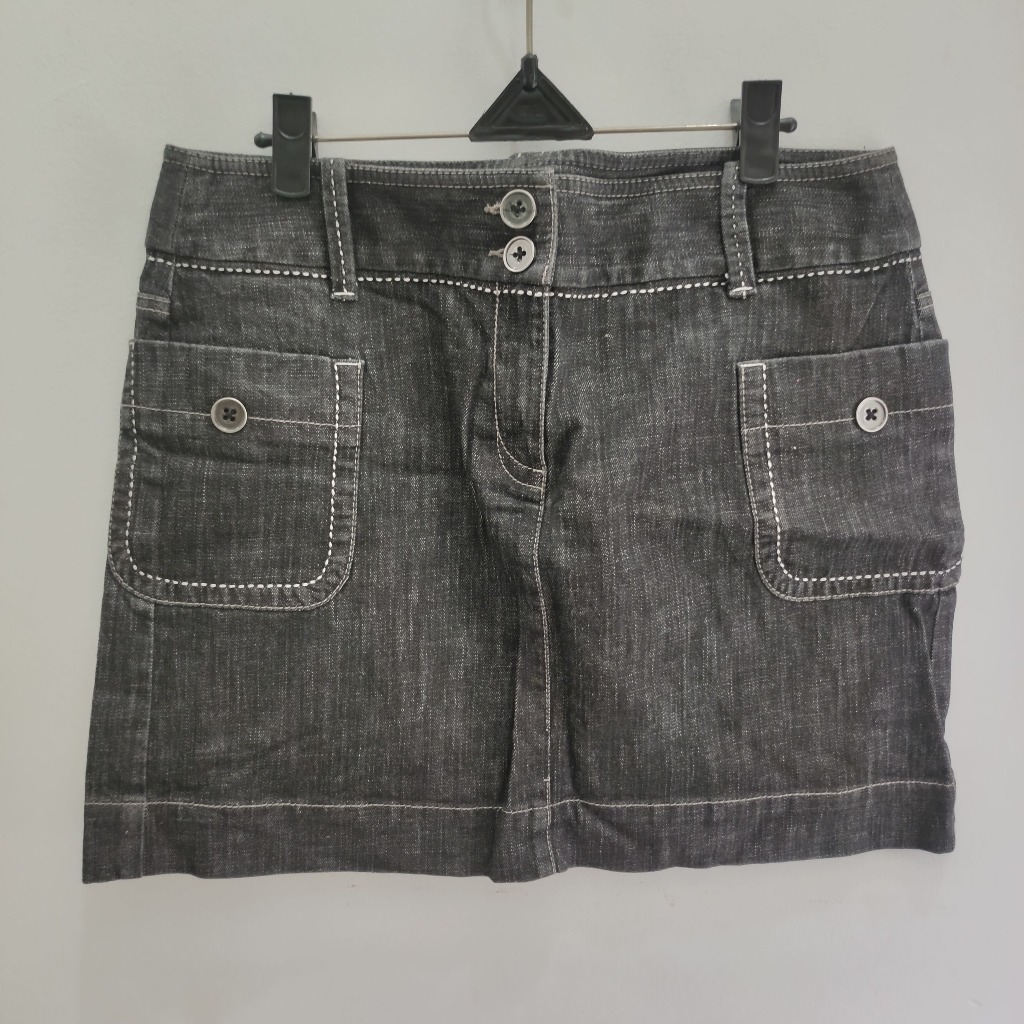 Rok Jeans Pendek Wanita Ann Taylor Loft Black Denim Skirt (AVCCA025)