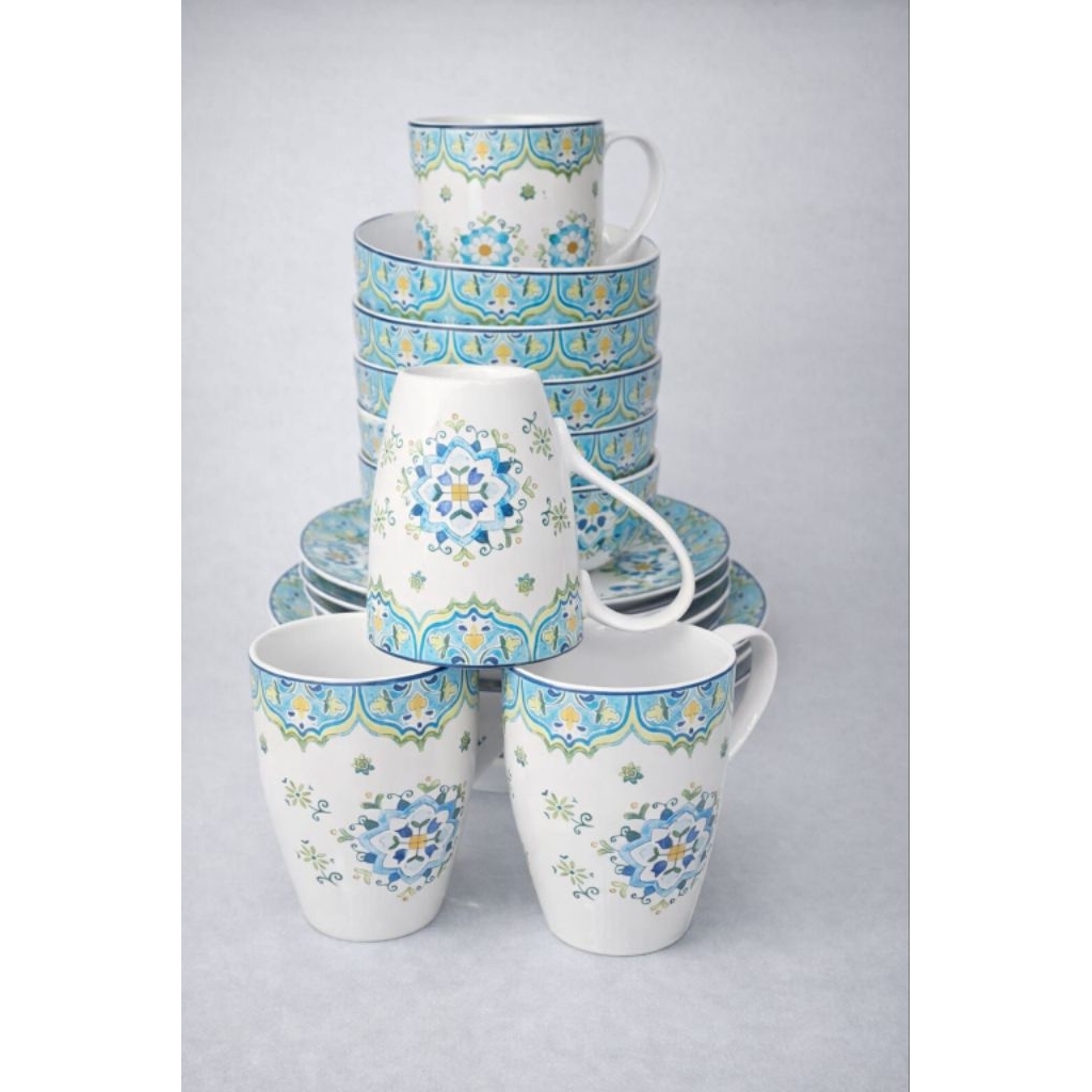 Dinner Set keramik Sango type Celeste, isi 16 pcs