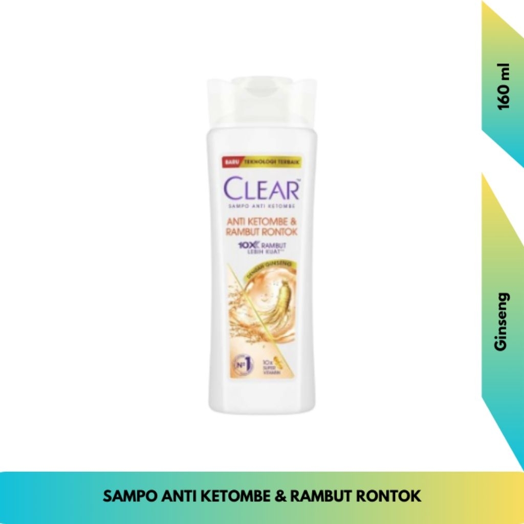 Clear Anti Dandruff & Hairfall Shampoo 160ml - Sampo Anti Ketombe & Rambut Rontok Botol