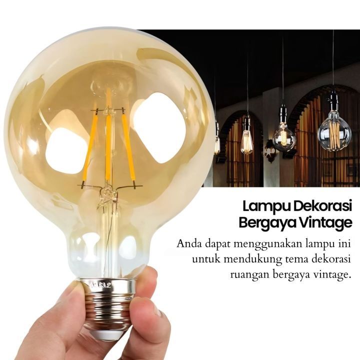 Lampu Filament G80 4w 4 watt Warm White 4watt Edison