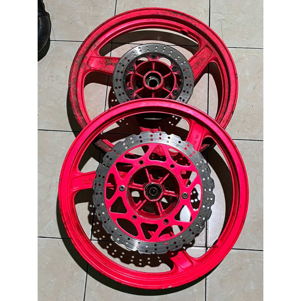 Velg original ninja rr 1set piringan cakram depan belakang ninja rr new old