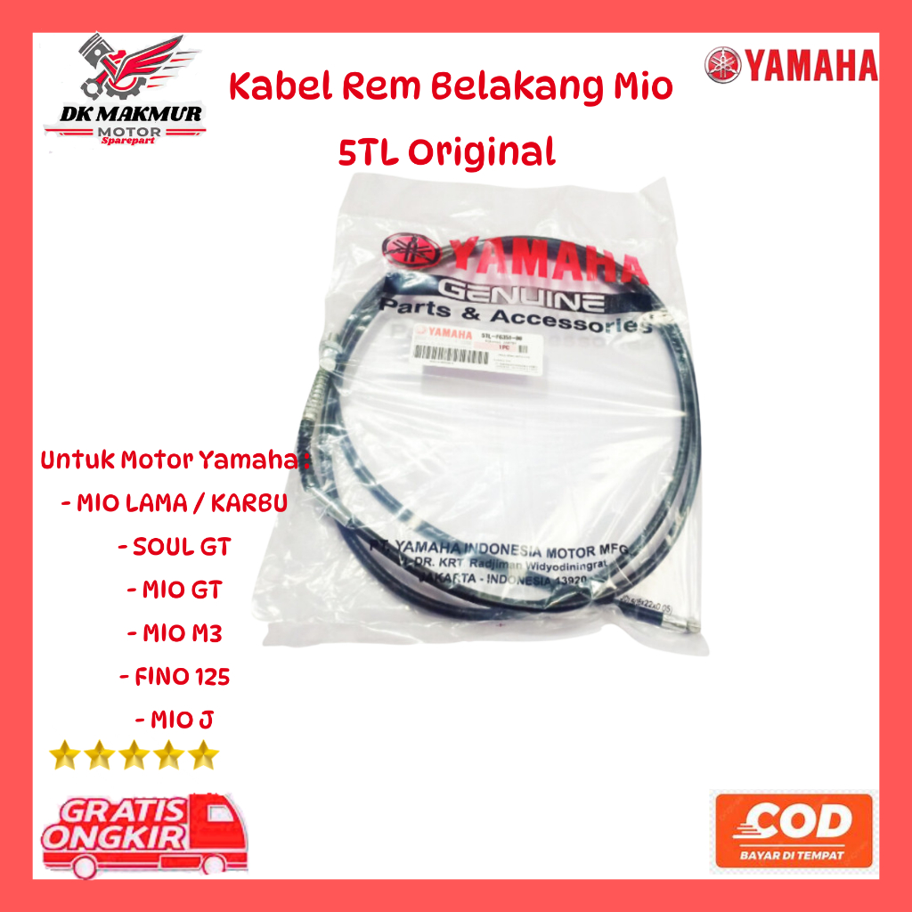 Kabel Rem Belakang Mio 5TL Original | Tali Rem / Oler Rem Belakang Yamaha Mio