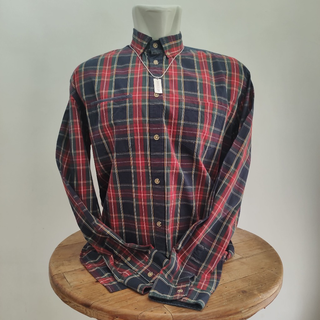 Kemeja Flanel Kotak-Kotak Fake London Denim Performance Size XXL Fit XL (AVPBZ043)