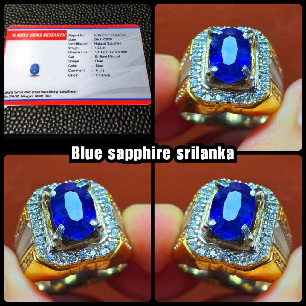 BATU BLUE SAPPHIRE  SRILANKA + MEMO LAB YA