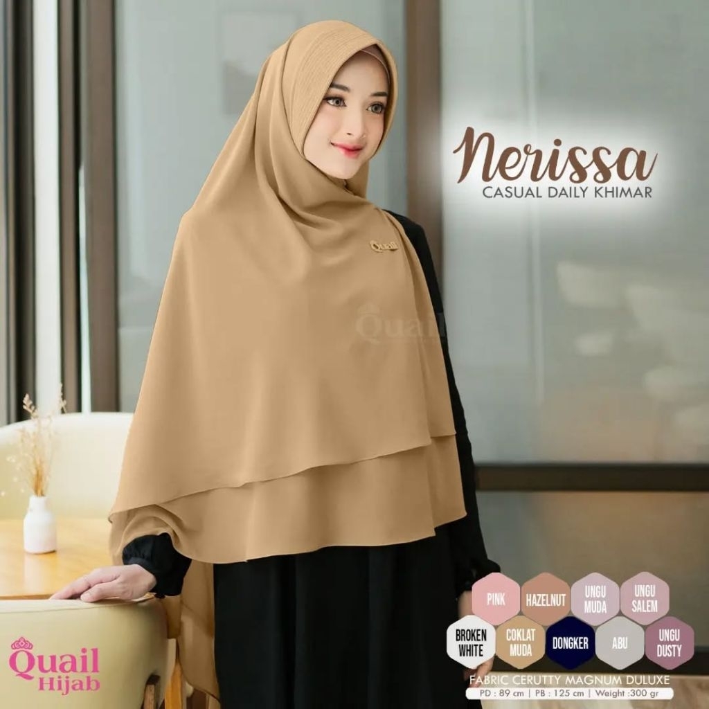 Khimar Nerissa by Quail Hijab | Hijab 2 Layer | Hijab Ceruty