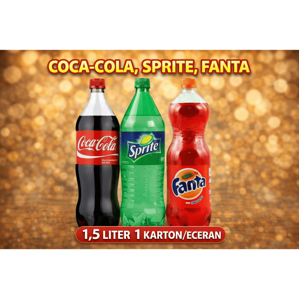 Coca- Cola / Fanta / Sprite ukuran 1,5  Liter (1 pcs satuan/eceran)