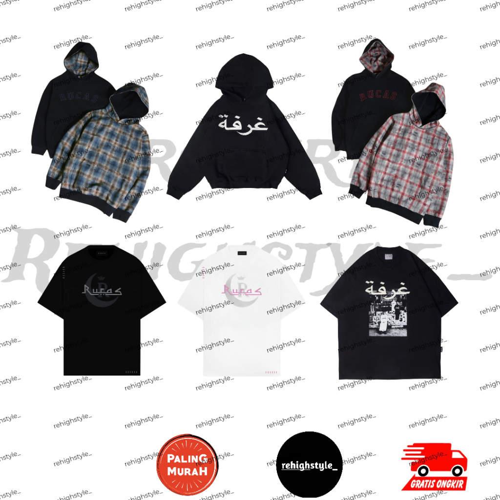 T-SHIRT RUCAS INITIAL ARABIC – ALL COLOURS UNISEX / FLANNEL HOODIE RUCAS REVERSIBLE – ALL COLOURS / 