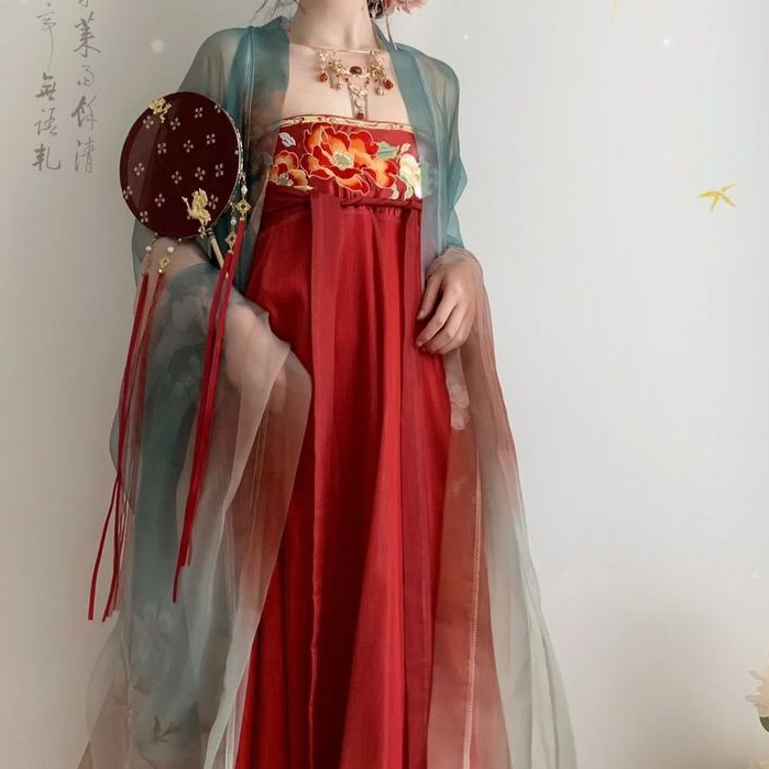 Kemeja lengan besar Dinasti Tang, rok buaya, model wanita Hanfu